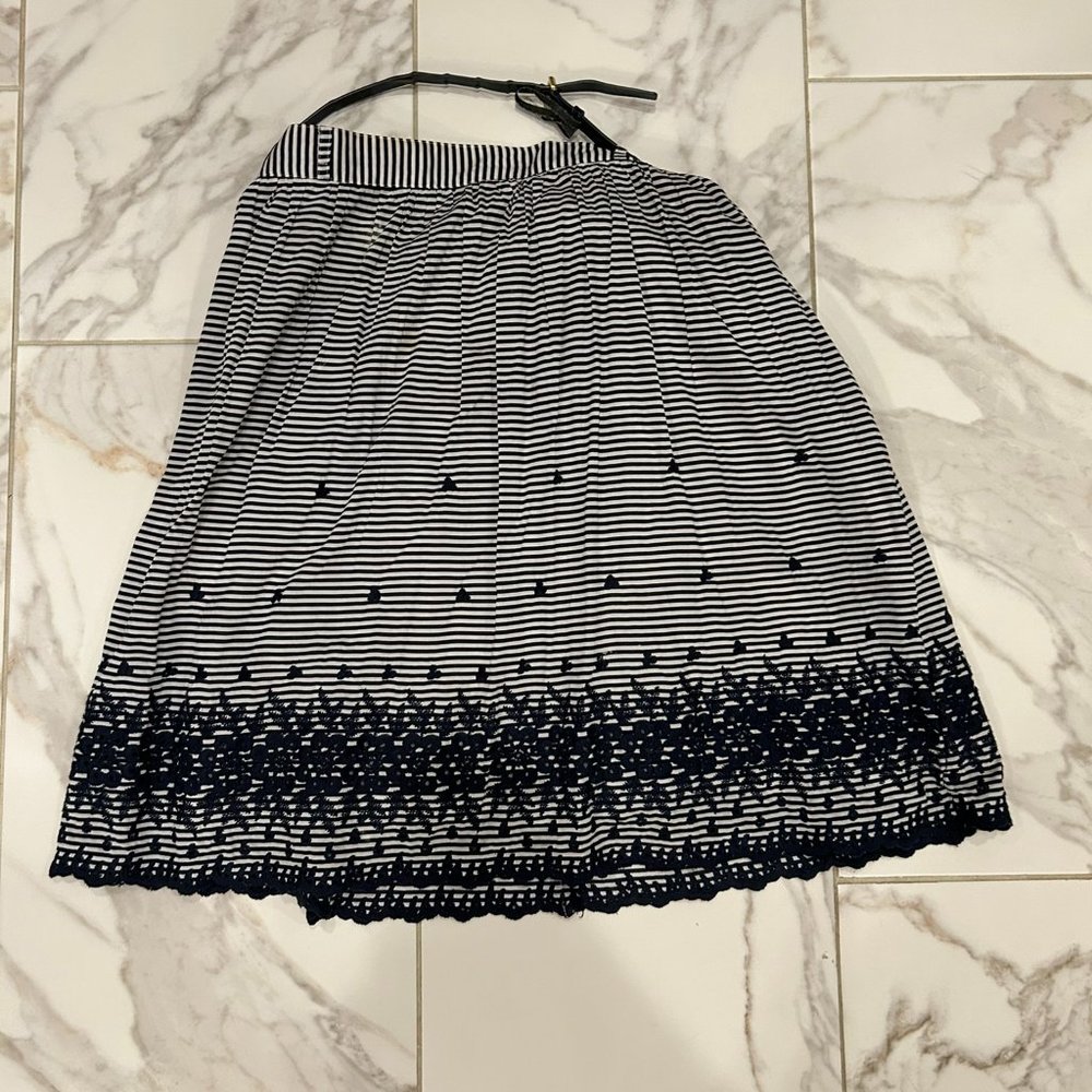 Kate Spade Blue Striped Eyelet Lawson Skirt Size 6
